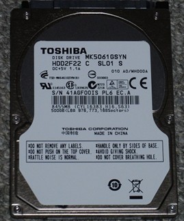 東芝硬盤開盤數據恢復 MK5061GSYN